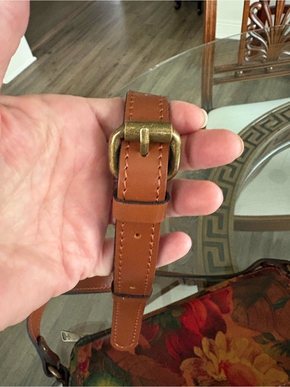 🤎🧡PATRICIA NASH CARMELINE MULTI-COLORED FLORAL LEATHER CROSSBODY BAG!🤎🧡 - Picture 7 of 9